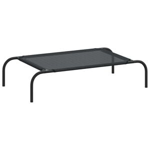 vidaXL Lit sur&eacute;lev&eacute; pour chien Noir S Textil&egrave;ne