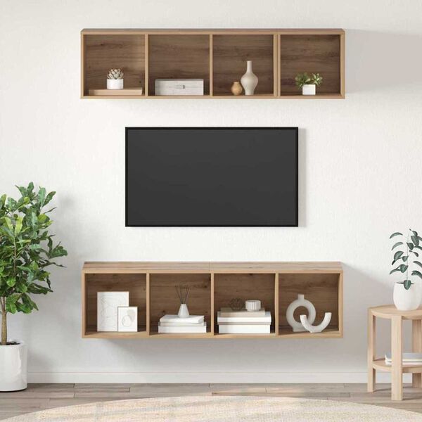 vidaXL Ensemble meuble TV 3 pcs Ch&ecirc;ne artisanal Bois d'ing&eacute;nierie