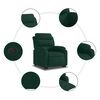 vidaXL Fauteuil inclinable &eacute;lectrique vert fonc&eacute; velours