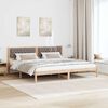 vidaXL Cadre de lit avec t&ecirc;te de lit Taupe 200 x 200 cm Pin massif