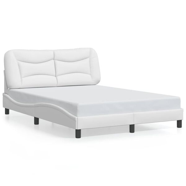vidaXL Cadre de lit sans matelas Hvar blanc 140x200 cm similicuir