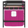 vidaXL Lit mezzanine enfants avec rideaux sans matelas rose 90x200cm