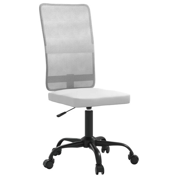 vidaXL Chaise de bureau réglable en hauteur blanc tissu en maille