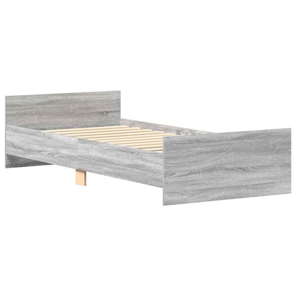 vidaXL Cadre de lit sans matelas sonoma gris 90x190 cm