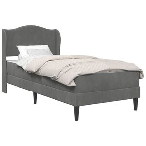 vidaXL Cadre de lit avec t&ecirc;te de lit Gris fonc&eacute; 90 x 190 cm Velours