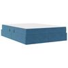 vidaXL Lit avec rangement et matelas Bleu fonc&eacute; 140 x 200 cm Velours