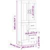 vidaXL Buffet haut Blanc 69,5x34x180 cm Bois d'ing&eacute;nierie