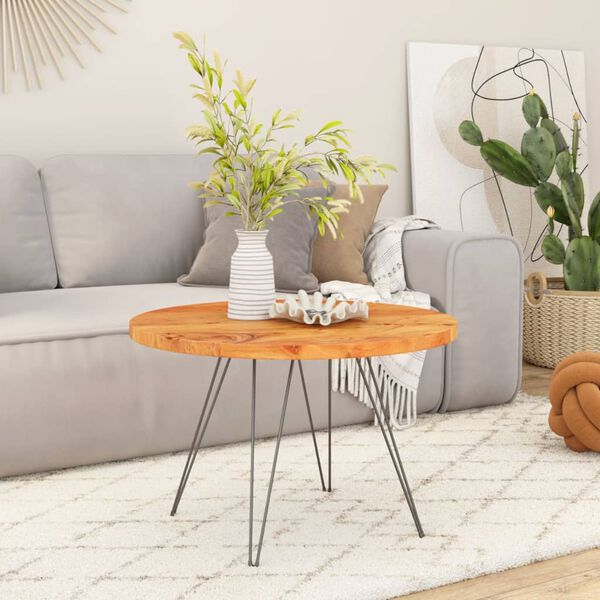 vidaXL Dessus de table &Oslash;80x3,8 cm rond bois massif d'acacia