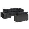 vidaXL Salon de jardin 10 pcs avec coussins noir r&eacute;sine tress&eacute;e