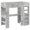 vidaXL Cadre de lit superpos&eacute; avec bureau Gris b&eacute;ton 80 x 200 cm