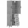 vidaXL Buffet haut Gris b&eacute;ton 69,5x34x180 cm Bois d'ing&eacute;nierie