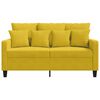 vidaXL Canap&eacute; &agrave; 2 places Jaune 120 cm Velours