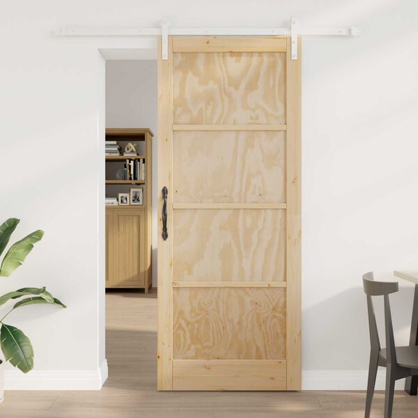 vidaXL Porte coulissante Marron 86 x 211 cm Pin massif