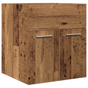 vidaXL Meuble lavabo de salle de bain vieux bois bois d'ing&eacute;nierie