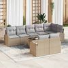vidaXL Ensemble de canap&eacute; de jardin 9 pcs Beige et gris clair