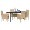 vidaXL Ensemble de salle &agrave; manger pour jardin 5 pcs Beige polyrotin