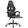 vidaXL Chaise de jeu pivotante repose-pied Noir camouflage Similicuir