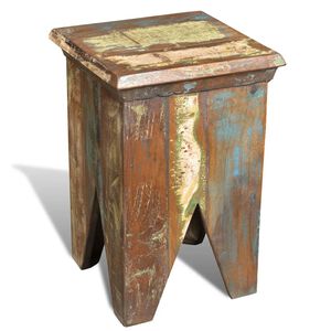 vidaXL Tabouret Bois de r&eacute;cup&eacute;ration massif
