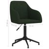 vidaXL Chaise pivotante de salle &agrave; manger Vert fonc&eacute; Velours