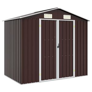 vidaXL Abri de jardin Marron 205x129x183 cm M&eacute;tal galvanis&eacute;