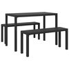 vidaXL Ensemble de salle &agrave; manger pour jardin 3 pc Anthracite Acier
