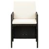 vidaXL Jeu de chaise et tabouret de jardin 4 pcs R&eacute;sine tress&eacute;e Noir