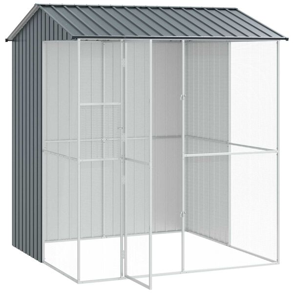 vidaXL Cage pour oiseaux Anthracite 215 x 210 x 247 cm Acier galvanis&eacute;