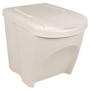 vidaXL Poubelles &agrave; ordures empilables 3 pcs Blanc 75 L Polypropyl&egrave;ne