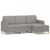 vidaXL Canap&eacute; &agrave; 3 places avec repose-pieds Gris clair 180 cm Tissu