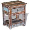 vidaXL Table d'appoint 1 tiroir Bois de r&eacute;cup&eacute;ration massif 43x33x51cm