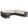 vidaXL Ensemble de canap&eacute; de jardin 11 pc Noir polyrotin