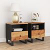 vidaXL Tables de chevet 2 pcs Bois d'acacia solide et d'ing&eacute;nierie
