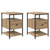 vidaXL Cabinet de chevet 2 pc Ch&ecirc;ne artisanal 40 x 42 x 56 cm