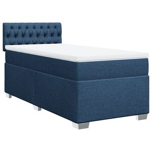 vidaXL Sommier &agrave; lattes de lit avec matelas Bleu 80x200 cm Tissu