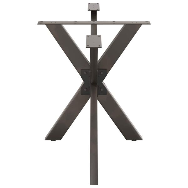 vidaXL Pied de table &agrave; manger en forme d'araign&eacute;e, noir, 120 x 68 x (72-73) cm, acier