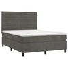 vidaXL Sommier &agrave; lattes de lit avec matelas LED Gris fonc&eacute; 140x200 cm