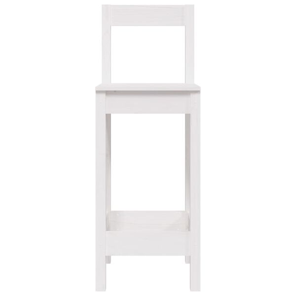 vidaXL Chaises de bar lot de 2 blanc 40x41,5x112 cm bois de pin solide