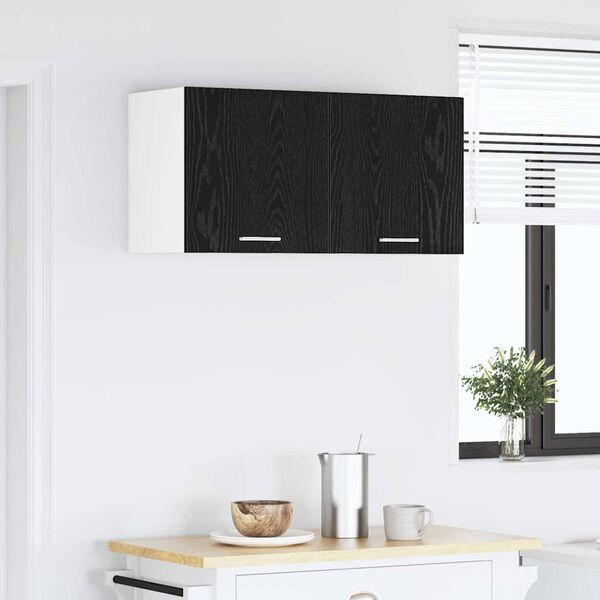 vidaXL Armoire suspendue Ch&ecirc;ne noir 80 x 31 x 40 cm Bois d'ing&eacute;nierie