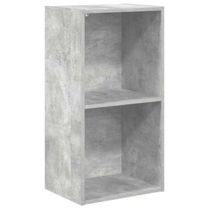 vidaXL Biblioth&egrave;que &agrave; 2 niveaux gris b&eacute;ton bois d'ing&eacute;nierie