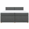 vidaXL Sommier &agrave; lattes de lit avec matelas Gris fonc&eacute; 200x200cm Tissu