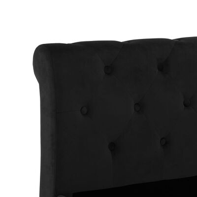 vidaXL Cadre de lit Noir Velours 90 x 200 cm