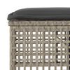 vidaXL Salon de jardin avec coussins 4 pcs gris clair poly rotin verre
