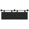 vidaXL T&ecirc;te de lit suspendue Montage mural Noir 150 x 55 x 7 cm tissu