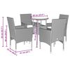 vidaXL Ensemble &agrave; manger de jardin et coussins 5 pcs beige rotin verre