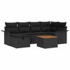 vidaXL Ensemble de canap&eacute; de jardin 7 pc Noir Poly rotin