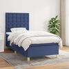 vidaXL Sommier &agrave; lattes de lit avec matelas Bleu 90x190 cm Tissu