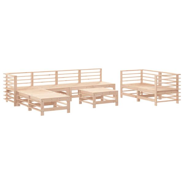 vidaXL Salon de jardin 9 pcs Bois de pin massif