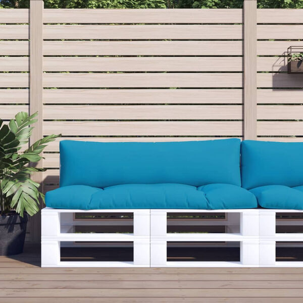 vidaXL Coussins de palette lot de 2 bleu clair tissu