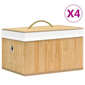 vidaXL Bo&icirc;tes de rangement en bambou 4 pcs