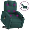 vidaXL Fauteuil inclinable de massage &eacute;lectrique Vert fonc&eacute; Tissu